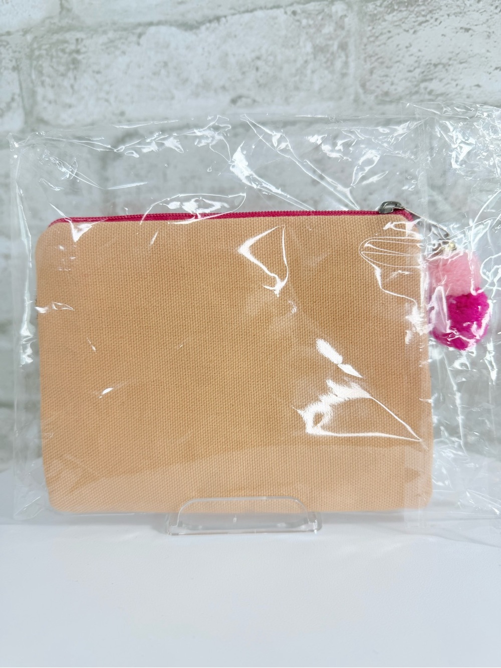 Savage Beaded Stripe Clutch Top Zip Pouch - Rose Gold & Pink  — NWT - Picture 3 of 3